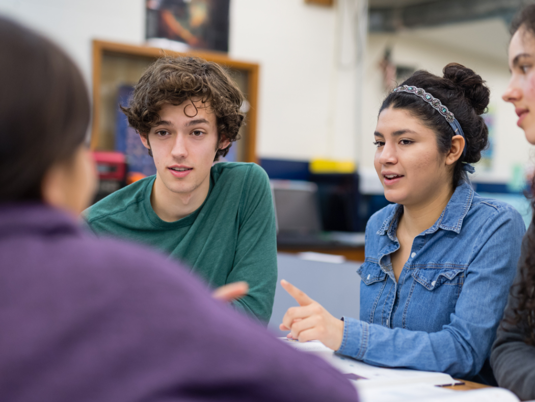 Group of students engaging in social emotional learning