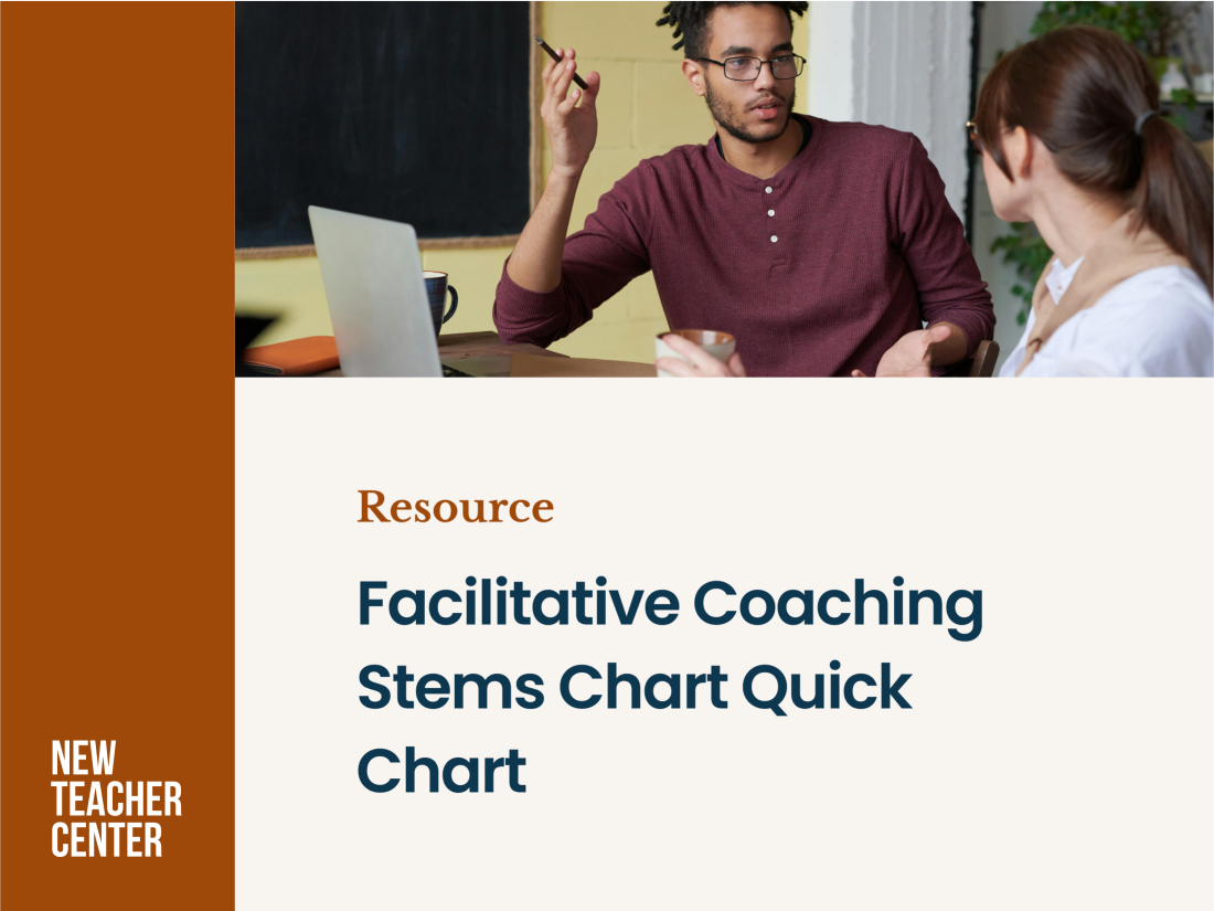 Facilitative Coaching Stems Chart Quick Chart Cover