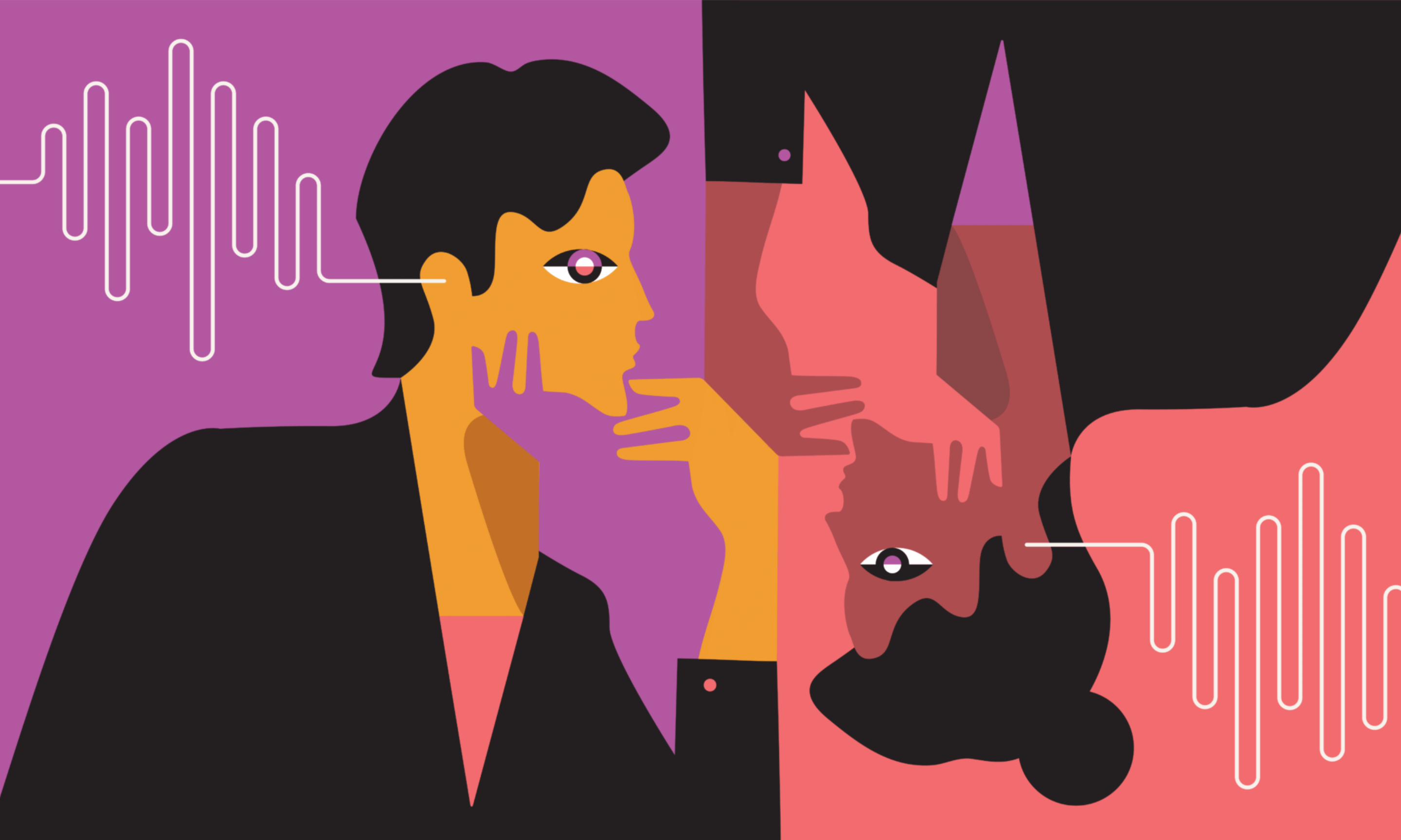 Illustration of two people working on active listening skills