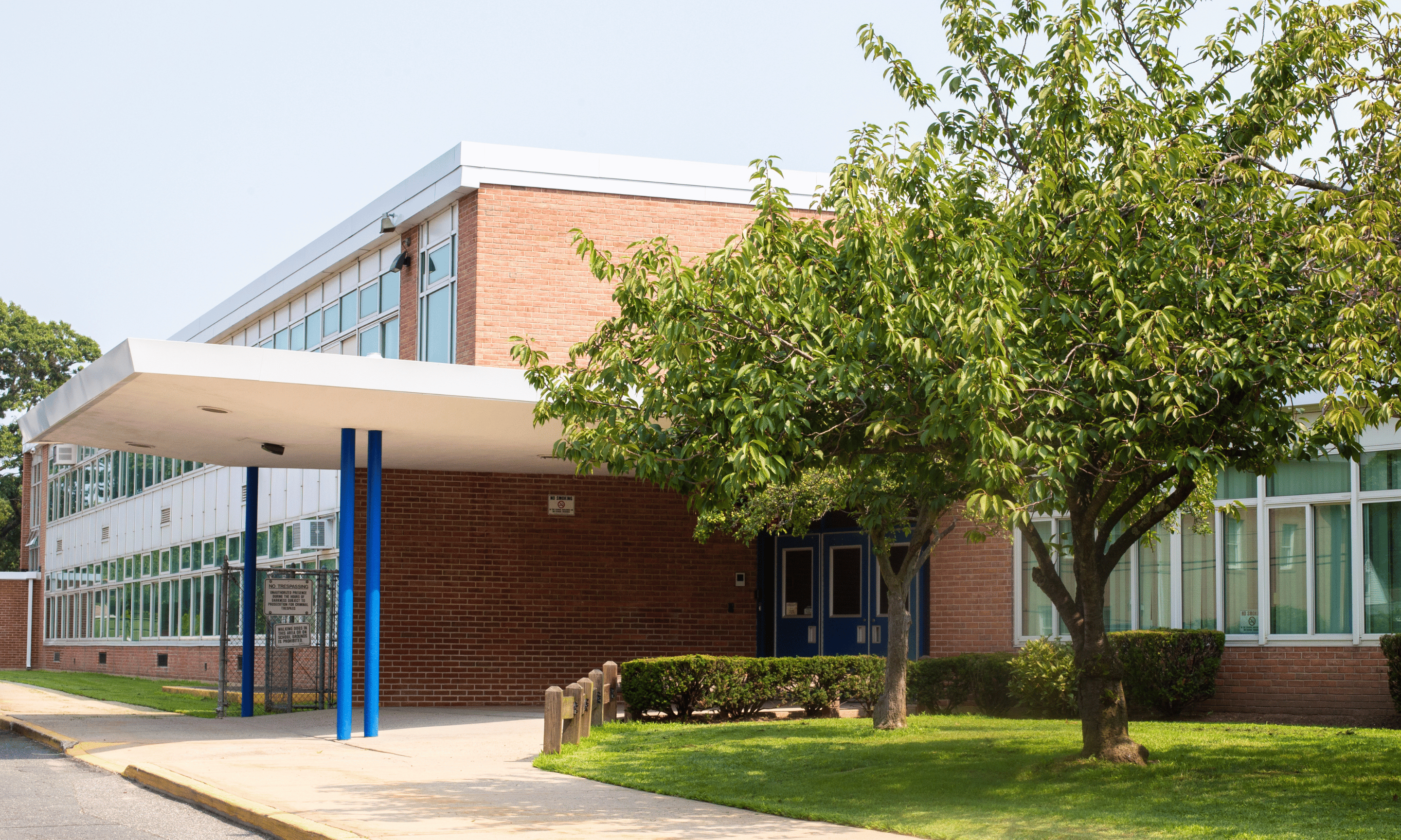 Exterior of school building in California