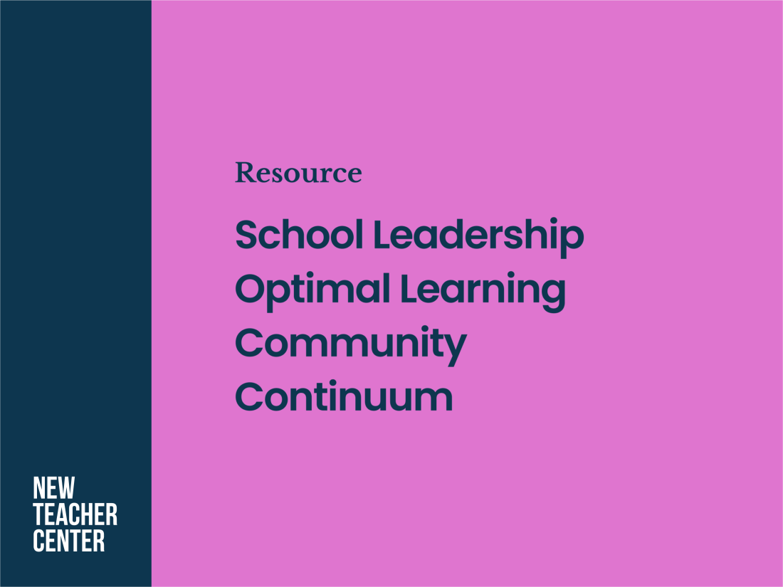 School Leadership Optimal Learning Community Continuum Cover